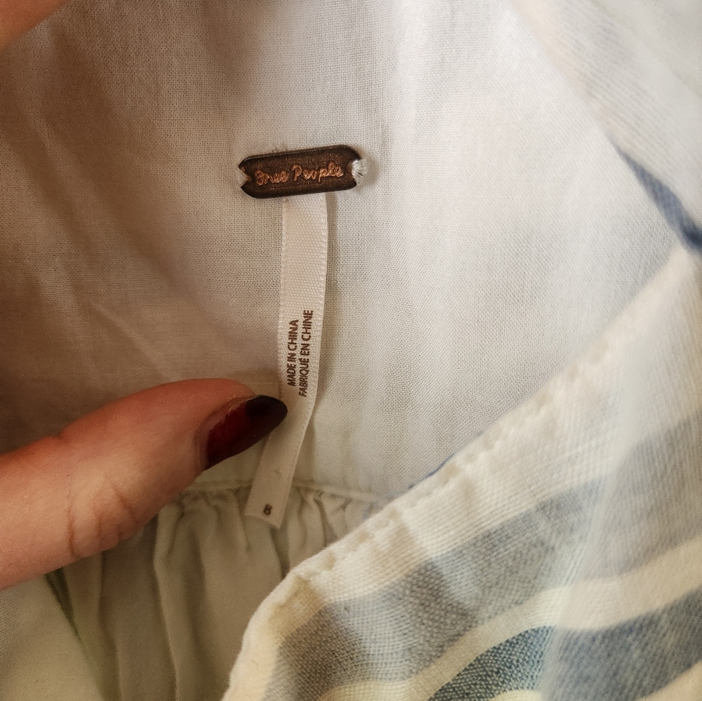 Free People Striped Midi Dress - Blue and White - Picture 6 of 7